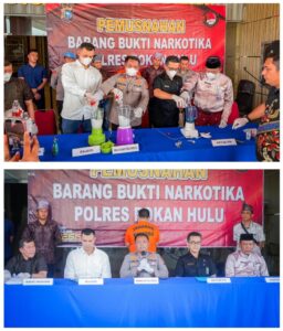 Polres Rohul Bersama Kejaksaan dan Pengadilan Musnahkan 961,5 Gram Sabu dan 229 Butir Ekstasi